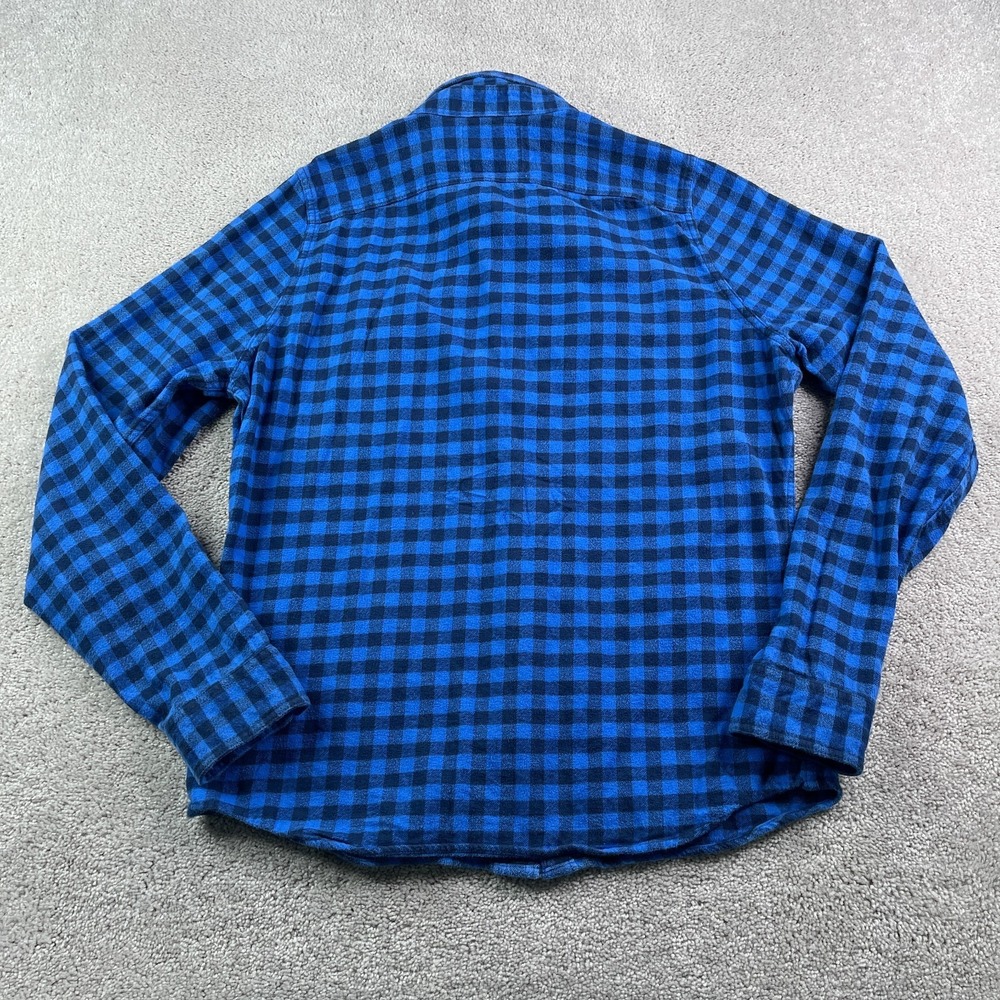 Abercrombie Fitch Shirt Mens 2XL XXL Blue Gingham Heavy Flannel Muscle Fit - Picture 8 of 13